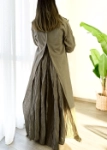 صورة Nova Linen Wrap Dress With Jacket Khaki