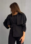 Picture of 7502 Black Vest Short Cape Top Set For Women