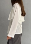 Picture of 7502 White Vest Short Cape Top Set For Women