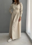 Picture of 7564 Beige Long Dress For Women