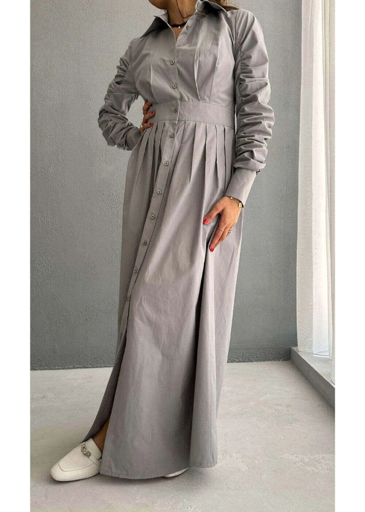 Picture of 7564 Grey Long Dress For Women