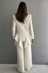 Picture of 7570 White Blazer And Pant Set For Women