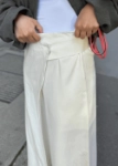 صورة Nova White Wide-Leg Wrap Trousers