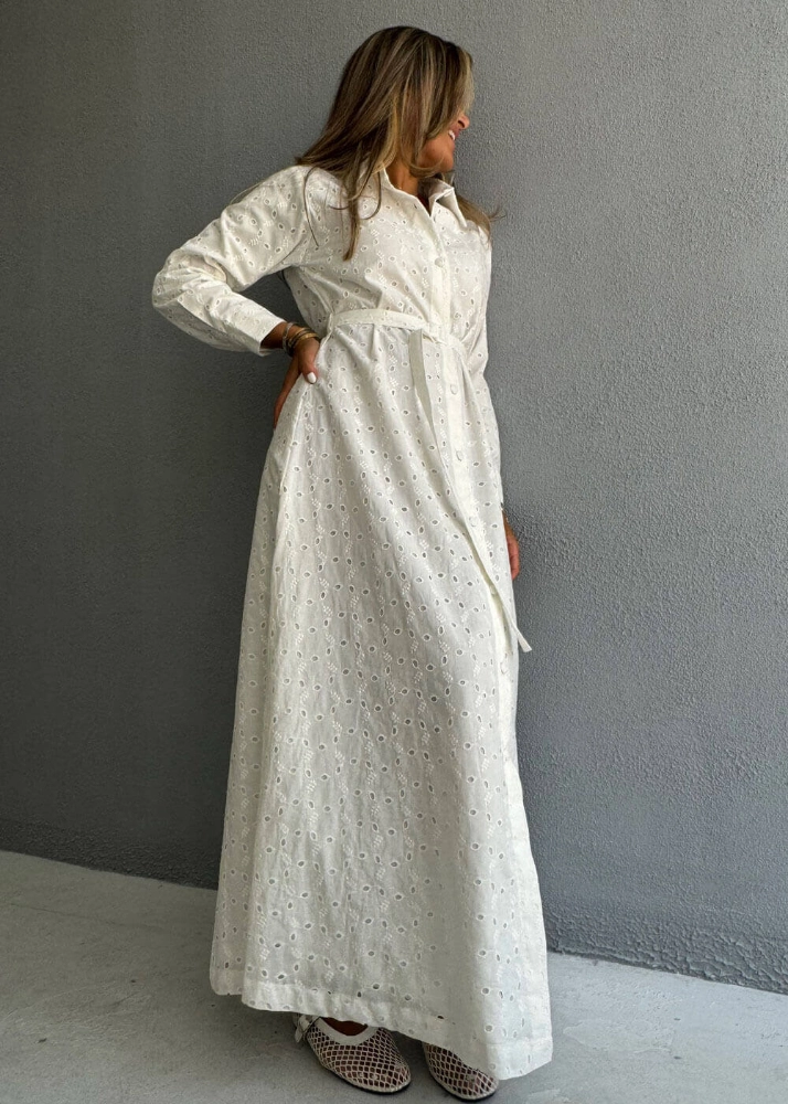 Picture of 7576 White Elegant Summer Dress For Women