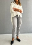 Picture of 7578 White Back-Cut Shirt For Women