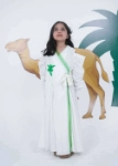 Picture of 7587 Saudi National Day Mesh Tree Dress For Girls