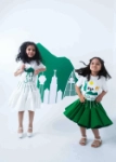 Picture of 7572 White And Green Skirt For Girls