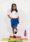 Picture of Girls Kinder Garden School Uniform G3 - White/Blue (With Name Embroidery Option)