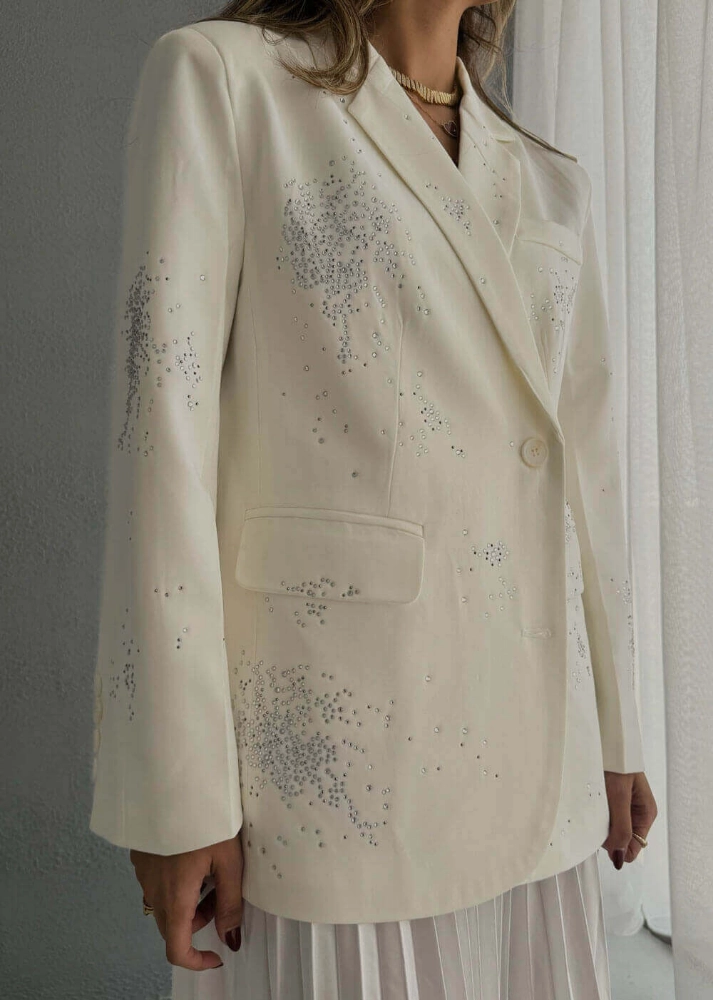 Picture of 7654 White Blazer For Women