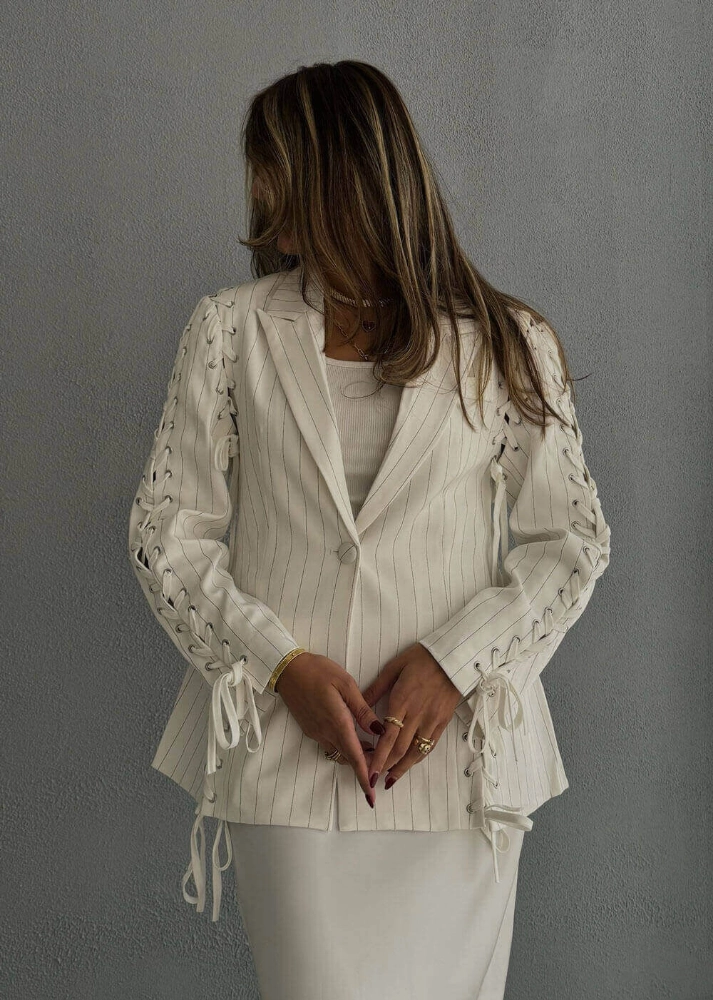 Picture of 7649 White Blazer For Women