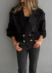 Picture of 7608 Black Jacket Top For Women