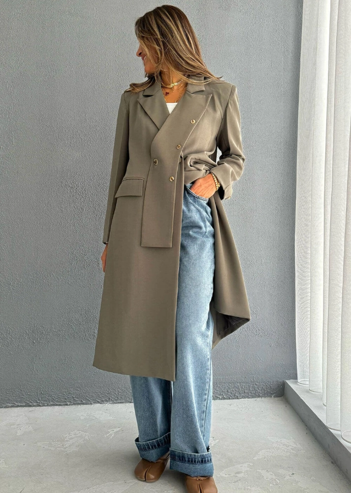 Picture of 7590 Olive Green Coat For Women