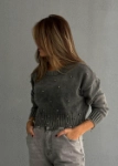 Picture of 7675 Dark Grey Pullover For Women