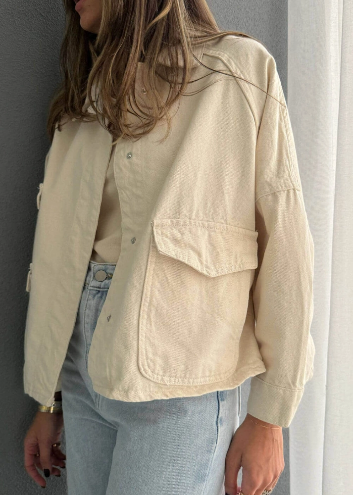 Picture of 7678 Off White Jacket For Women