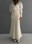 Picture of 7677 Off White Skirt For Women