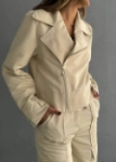 Picture of 7670 Light Beige Blazer Set For Women