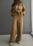 Picture of 7670 Dark Beige Blazer Set For Women