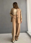 Picture of 7632 Beige Blazer Set For Women